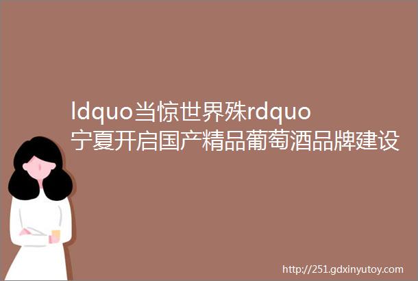 ldquo当惊世界殊rdquo宁夏开启国产精品葡萄酒品牌建设之路