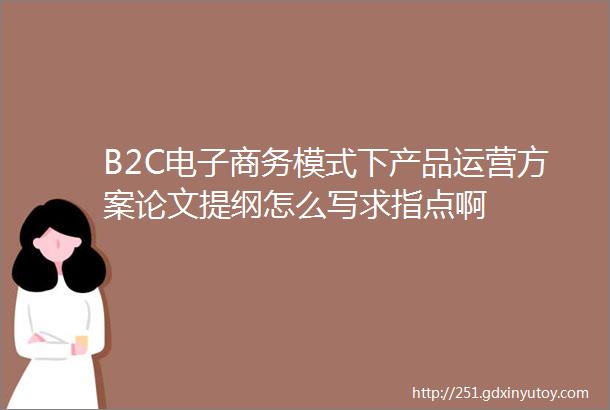 B2C电子商务模式下产品运营方案论文提纲怎么写求指点啊