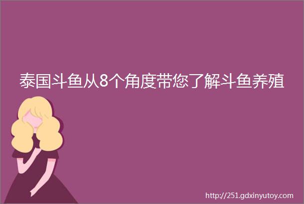 泰国斗鱼从8个角度带您了解斗鱼养殖