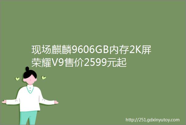 现场麒麟9606GB内存2K屏荣耀V9售价2599元起