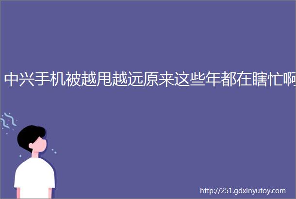 中兴手机被越甩越远原来这些年都在瞎忙啊